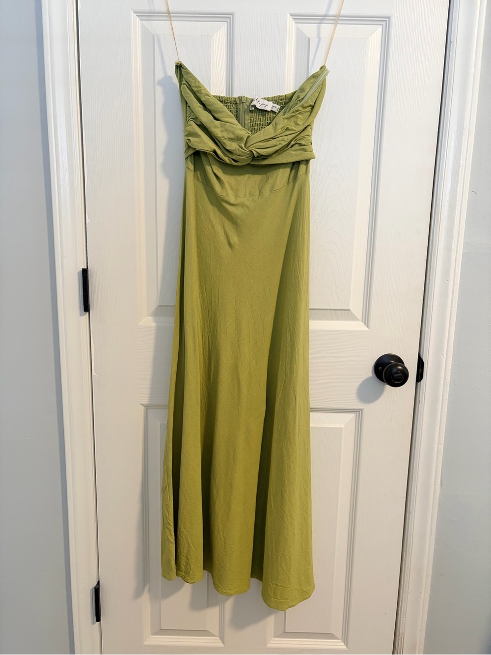 Petal & Pup Olive Strapless Midi Dress